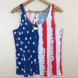 NWT Alapusa American flag racer back tank top